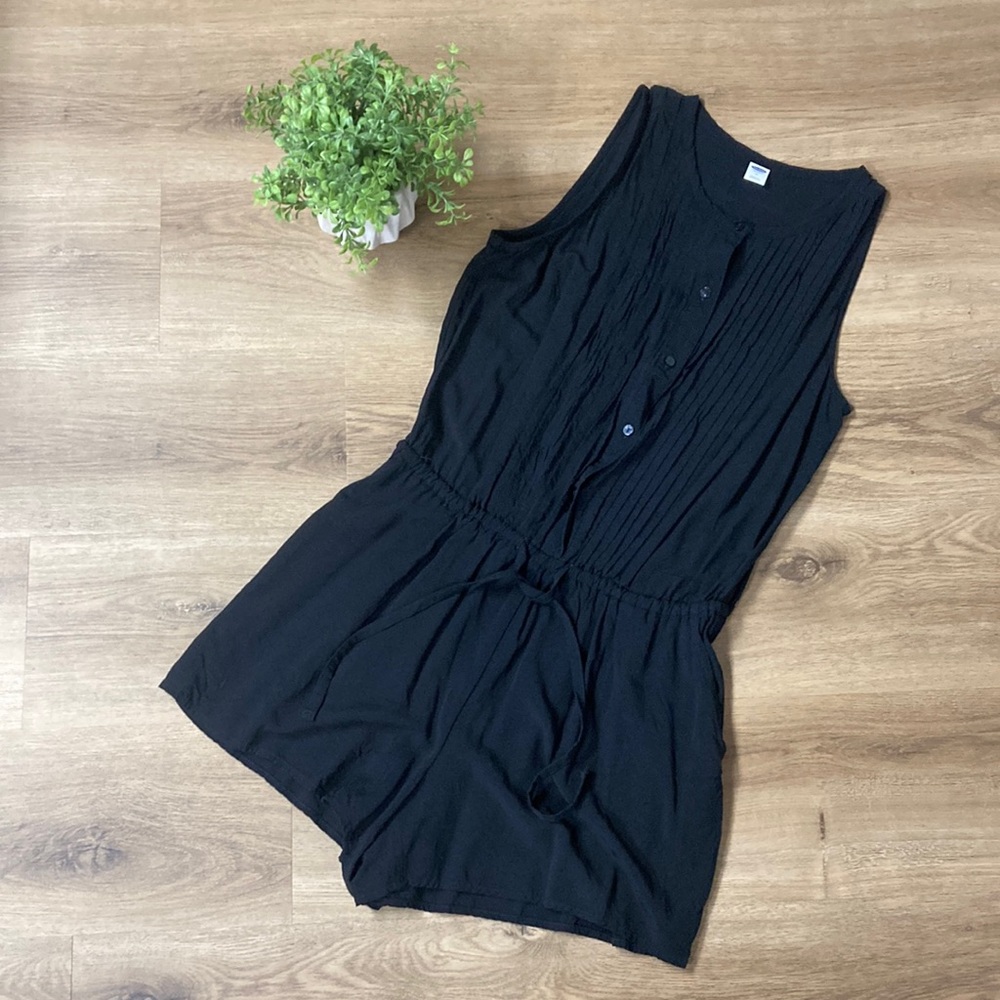 Black Button Up Romper